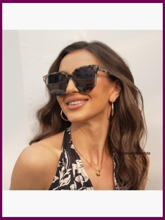 Oversized Square Sunglasses with UV Protection, Acetate Frame main image 4